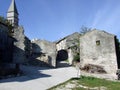 Old buildings and historic houses in the heart of Pican settlement - Istria, Croatia / Stare gradjevine i povijesne kuce u jezgri