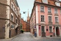 Old buildings at the intersection of streets Pils and Anglikanu. Riga