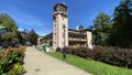 Old buildings Iwonicza Zdroj Willa Bazar blue sky