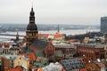 Riga, Latvia, November 2019. View of the Dome Cathedral and the city center.