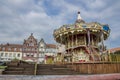 Old buildings an merry-go-round in Gdansk, Poland