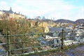 A panoramic view on old part of the city center of Luxembourg City Royalty Free Stock Photo