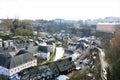 A panoramic view on old part of the city center of Luxembourg City Royalty Free Stock Photo