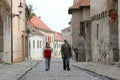 Old buildings and people on Kapitulska street