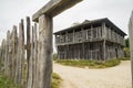 Old buildings in Plimoth plantation at Plymouth, MA