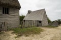 Old buildings in Plimoth plantation at Plymouth, MA Royalty Free Stock Photo