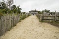 Old buildings in Plimoth plantation at Plymouth, MA Royalty Free Stock Photo