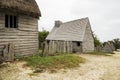 Old buildings in Plimoth plantation at Plymouth, MA Royalty Free Stock Photo