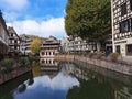 Old buildings on the river Ill in Petite France, Strasbourg, France