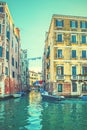 Old buildings by side canals in Venice Royalty Free Stock Photo