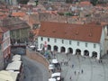 Old buildings in small square Piata Mica, Sibiu