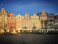 Old buildings on the Stary Rynek square in Pozna?, Poland, June 2019 Royalty Free Stock Photo