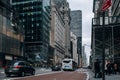 Old buildings and storefront of fifth avenue street scene in Midtown Manhattan Royalty Free Stock Photo