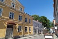 Old buildings and tourists at the Old Town in Tallinn Royalty Free Stock Photo