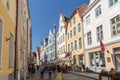 Old buildings and tourists at the Old Town in Tallinn Royalty Free Stock Photo