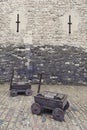 Old buildings and towers in the inner ward area of Tower of London, England Royalty Free Stock Photo