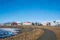 Old buildings in town of Hofn in Hornafjordur in Iceland