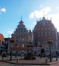 Old buildings in old town Vecriga in Riga Latvia