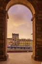 Old buildings, with a tram, in Sofia Royalty Free Stock Photo