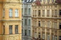 Old buildings windows in Jewish quarter Prague Czech Royalty Free Stock Photo