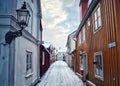 Old buildings in winter Royalty Free Stock Photo