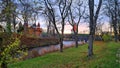 Old built house around Kuressaare castle on the Estonian island of Saaremaa in autumn 2022