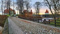 Old built house around Kuressaare castle on the Estonian island of Saaremaa in autumn 2022