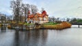 Old built house around Kuressaare castle on the Estonian island of Saaremaa in autumn 2022