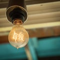 The old bulb on the ceiling Royalty Free Stock Photo