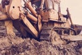 Old bulldozer ripper Royalty Free Stock Photo