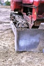 Old bulldozer working on construction site Royalty Free Stock Photo