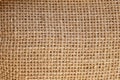 Old burlap background, vintage texture, close-up. Royalty Free Stock Photo