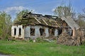 Old burned-out house in the village Royalty Free Stock Photo