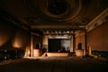 Old burnt creepy abandoned ruined haunted theater