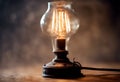 old burnt smoked lamp inside light bulb isolated technology broken electricity glasses Royalty Free Stock Photo