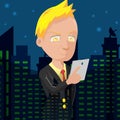 Old Business Man City Night Royalty Free Stock Photo