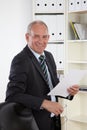 Old Business man in office Royalty Free Stock Photo