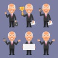 Old Businessman Holding Various Objects Part 1 Royalty Free Stock Photo