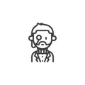 Old Butler portrait outline icon Royalty Free Stock Photo