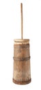 Old butter churn isolated on a white background Royalty Free Stock Photo