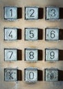 Old button number public telephone Royalty Free Stock Photo