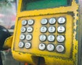 Old button number public telephone Royalty Free Stock Photo