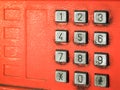 Old button number public telephone Royalty Free Stock Photo