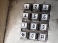 Old button number public telephone Royalty Free Stock Photo