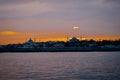 Old Byzantine and Ottoman capital historical peninsula, Istanbul Turkey historical peninsula looks Topkapi Palace, Hagia Sophia an Royalty Free Stock Photo