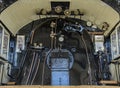 Old cabin steam locomotive