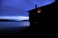 Old cabin after Sunset Royalty Free Stock Photo