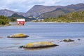 Old cabins, boathouses, Island Nautoya, Norway Royalty Free Stock Photo