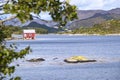 Old cabins, boathouses, Island Nautoya, Norway Royalty Free Stock Photo