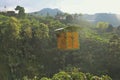 Old cable car in the colombian mountains